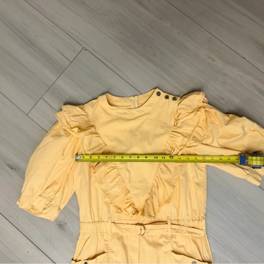 The Truffle Women’s Jumpsuit with Ruffle Detail Yellow Sz M - Picture 5 of 7